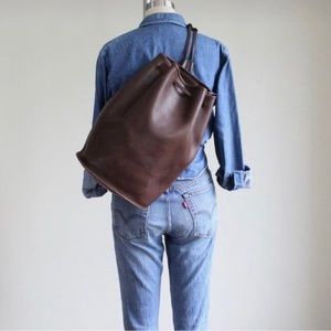 Vintage Coach Bag // The Sling Drawstring Bag XL // Coach Bucket BLACK.